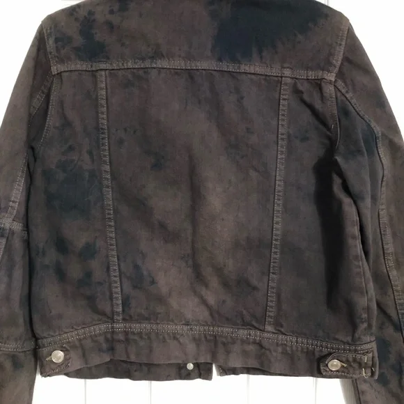 Free people Rumors‎ dark blotched tie dye denim jacket. women’s size medium - Picture 9 of 12
